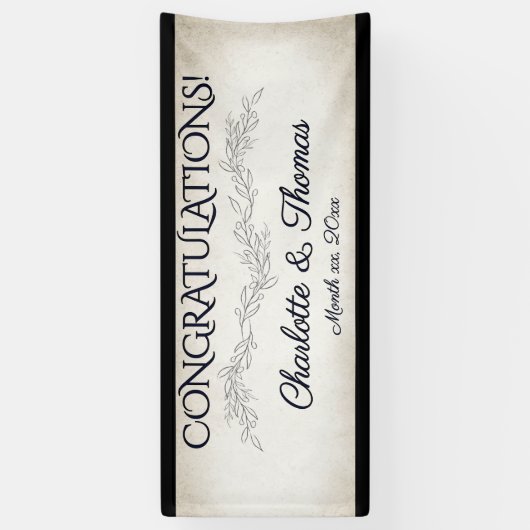 Elegant Soft Blätter Script Wedding Banner (Vertikal)