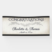 Elegant Soft Blätter Script Wedding Banner (Horizontal)