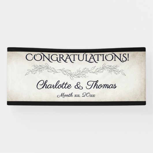 Elegant Soft Blätter Script Wedding Banner (Horizontal)