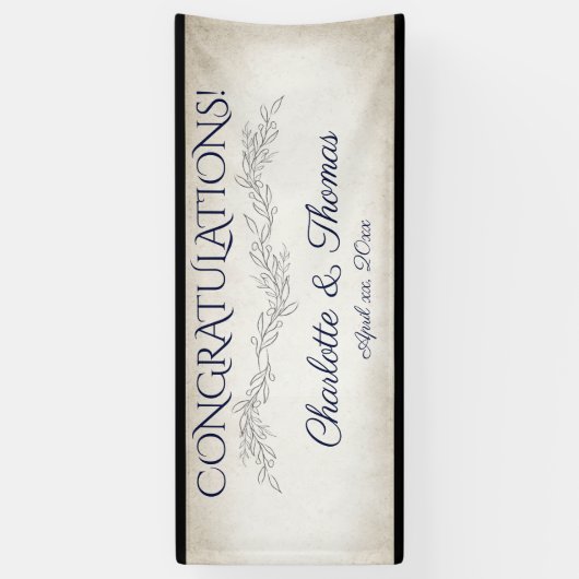 Elegant Soft Blätter Script Wedding Banner (Vertikal)