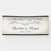 Elegant Soft Blätter Script Wedding Banner (Horizontal)