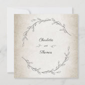 Elegant Soft Blätter Script Wedding Einladung (Rückseite)