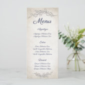 Elegant Soft Blätter Script Wedding Menükarte (Stehend Vorderseite)