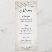 Elegant Soft Blätter Script Wedding Menükarte (Vorderseite)