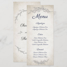 Elegant Soft Blätter Script Wedding Menükarte