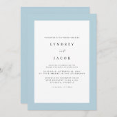 Elegant Soft Blue Classic Hochzeit Einladung (Vorne/Hinten)