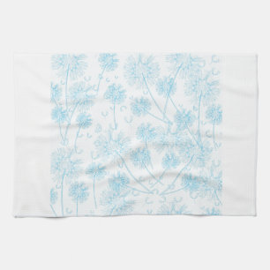 Elegant Soft Blue Dandelion Geschirrtuch
