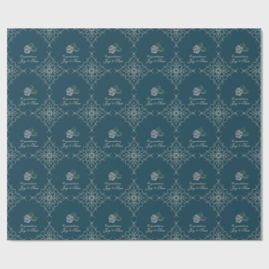 Elegant Soft Blue Filigree Wrapping Paper - Romant Geschenkpapier (Flach)