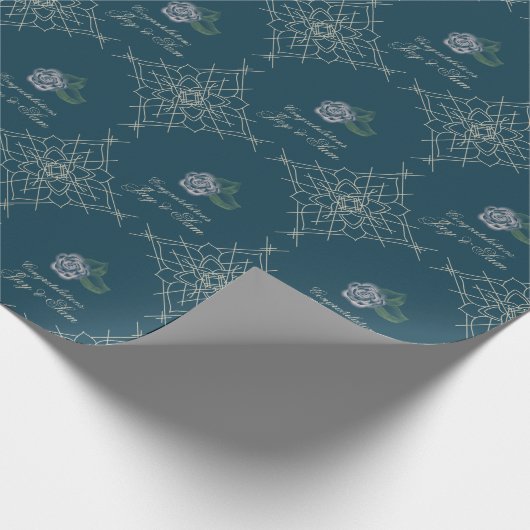 Elegant Soft Blue Filigree Wrapping Paper - Romant Geschenkpapier (Ecke)