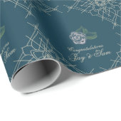 Elegant Soft Blue Filigree Wrapping Paper - Romant Geschenkpapier (Rolleneckpunkt)