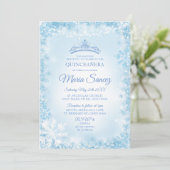 Elegant Soft Blue & String Light Mis Ruhige Lage Einladung (Stehend Vorderseite)