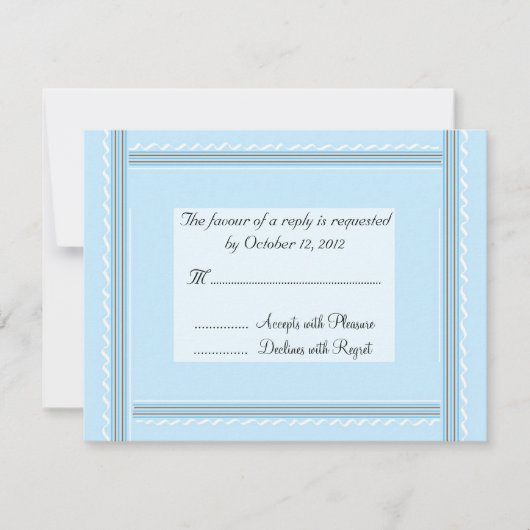 Elegant Soft Blue Wedding Antwort (Vorderseite)