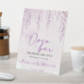 Elegant Soft Blush Lavender Floral Open Bar Sockelschild (In SItu)