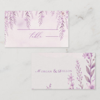 Elegant Soft Blush Lavender Floral Wedding Platzkarte