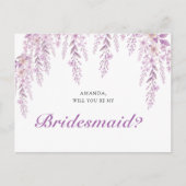 Elegant Soft Blush Lavender Wedding Bridesmaid  Postkarte (Vorderseite)