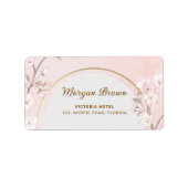 Elegant Soft Blush Pink Cherry Blossom Address  Adressaufkleber (Vorne)
