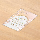 Elegant Soft Blush Pink Cherry Blossom Wedding Acryleinladungen (Ablage )