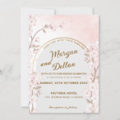 Elegant Soft Blush Pink Cherry Blossom Wedding Einladung (Vorderseite)