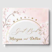 Elegant Soft Blush Pink Cherry Blossom Wedding Gästebuch (Vorderseite)