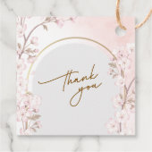 Elegant Soft Blush Pink Cherry Blossom Wedding Geschenkanhänger (Rückseite)