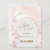 Elegant Soft Blush Pink Cherry Blossom Wedding Save The Date (Vorderseite)