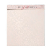 ELEGANT SOFT BLUSH ROSE GOLD DAMASK|NAME & INITIAL NOTIZBLOCK (Vorderseite)
