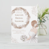 Elegant Soft Bridal Shower Invite Einladung (Stehend Vorderseite)