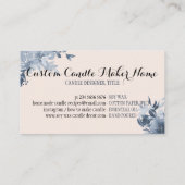 Elegant Soft Candle Soy Wax Homemade navy Visitenkarte (Rückseite)