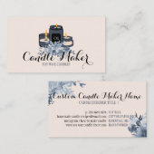 Elegant Soft Candle Soy Wax Homemade navy Visitenkarte (Vorne/Hinten)