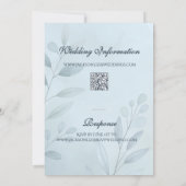 Elegant Soft Cool Blue Botanical Script Wedding  Einladung (Rückseite)