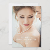 Elegant Soft Focus Custom Photo Portrait Wedding Einladung (Vorderseite)
