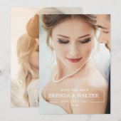 Elegant Soft Focus Custom Photo Portrait Wedding Einladung (Vorne/Hinten)