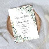 Elegant Soft Green Eucalyptus Floral Wedding Einladung