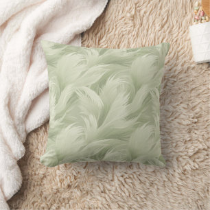 Elegant Soft Green Feathers Kissen
