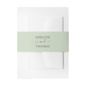 Elegant Soft Green Wedding Monogram Einladungsbanderole (Vorderseite Beispiel)