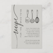 Elegant Soft Grey Bridal Shower Recipe Begleitkarte (Vorderseite)