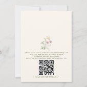 Elegant Soft Pastel Wildflower QR Code Wedding Einladung (Rückseite)