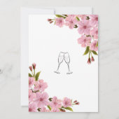 Elegant Soft Pink Blume Grünes Brautparty Einladung (Rückseite)