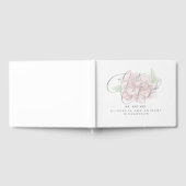 Elegant Soft Pink Blume Typografy Wedding Gästebuch (Voll)