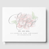 Elegant Soft Pink Blume Typografy Wedding Gästebuch (Vorderseite)