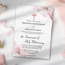 Elegant Soft Pink floral katholische Wed Nuptial M