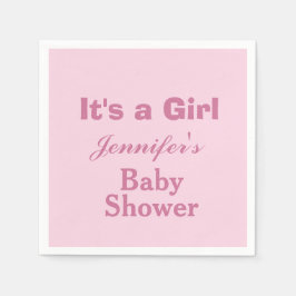 Elegant Soft Pink Niedlich Es ist eine Girl Baby D Serviette