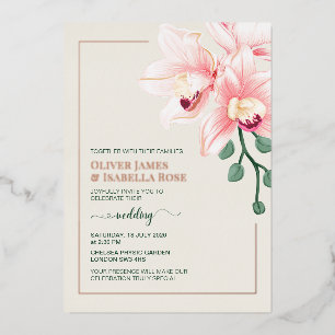Elegant Soft Pink Orchid Einladung zur Hochzeit   