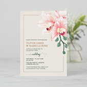 Elegant Soft Pink Orchid Einladung zur Hochzeit |  (Stehend vorne)