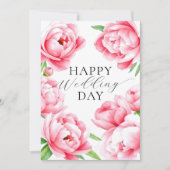 Elegant Soft Pink Peony Wedding Gratulation Karte (Vorderseite)
