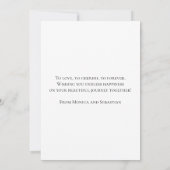 Elegant Soft Pink Peony Wedding Gratulation Karte (Rückseite)