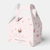 Elegant Soft Pink Stork Vielen Dank Geschenkschachtel (Vorderseite)
