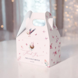 Elegant Soft Pink Stork Vielen Dank Geschenkschachtel