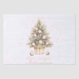 Elegant Soft Pink Watercolor Frohe Weihnachtsbaum Seidenpapier