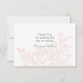 Elegant Soft Pink White Floral Wedding Dankeskarte